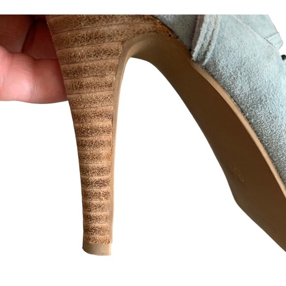 SEYCHELLES Baby Blue Suede "Play Along" Gladiator Stiletto Heels Size 8 - Picture 8 of 8